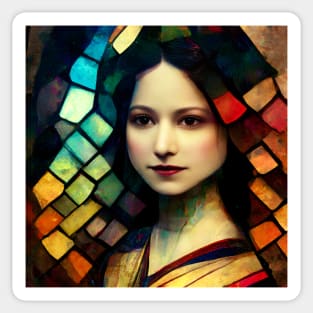 Monalisa in stained glass Sticker